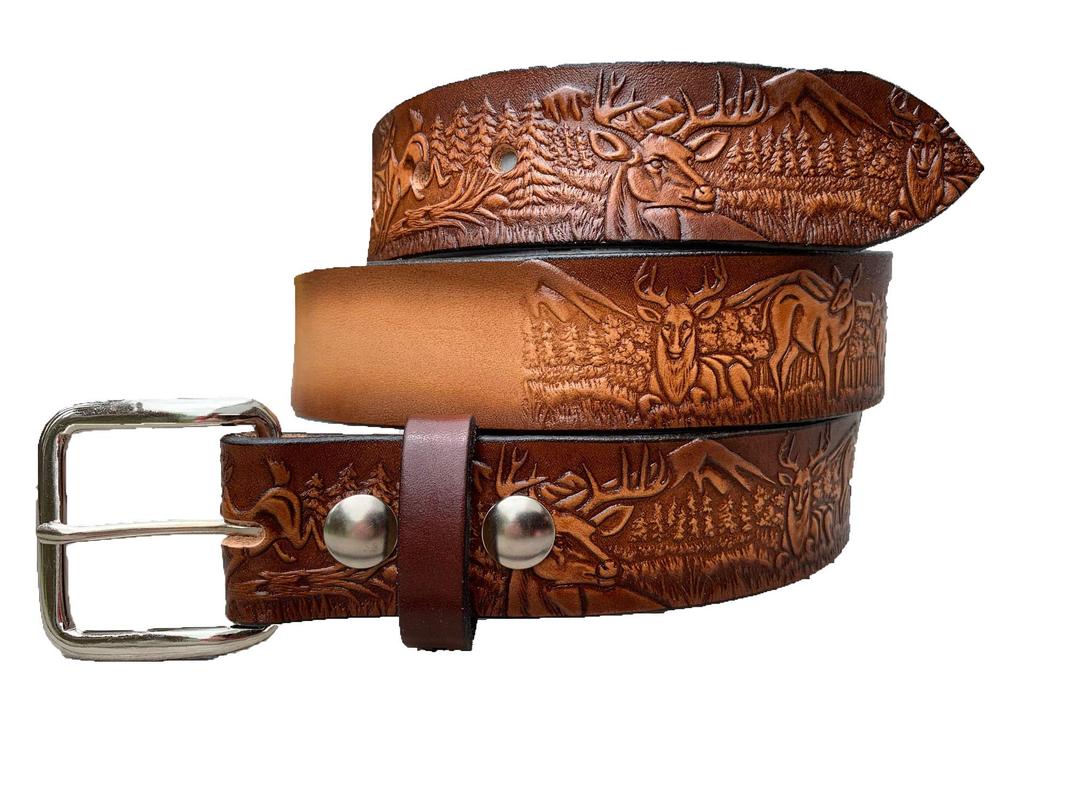 Deer Leather Name Belt Personalized for Men and Women