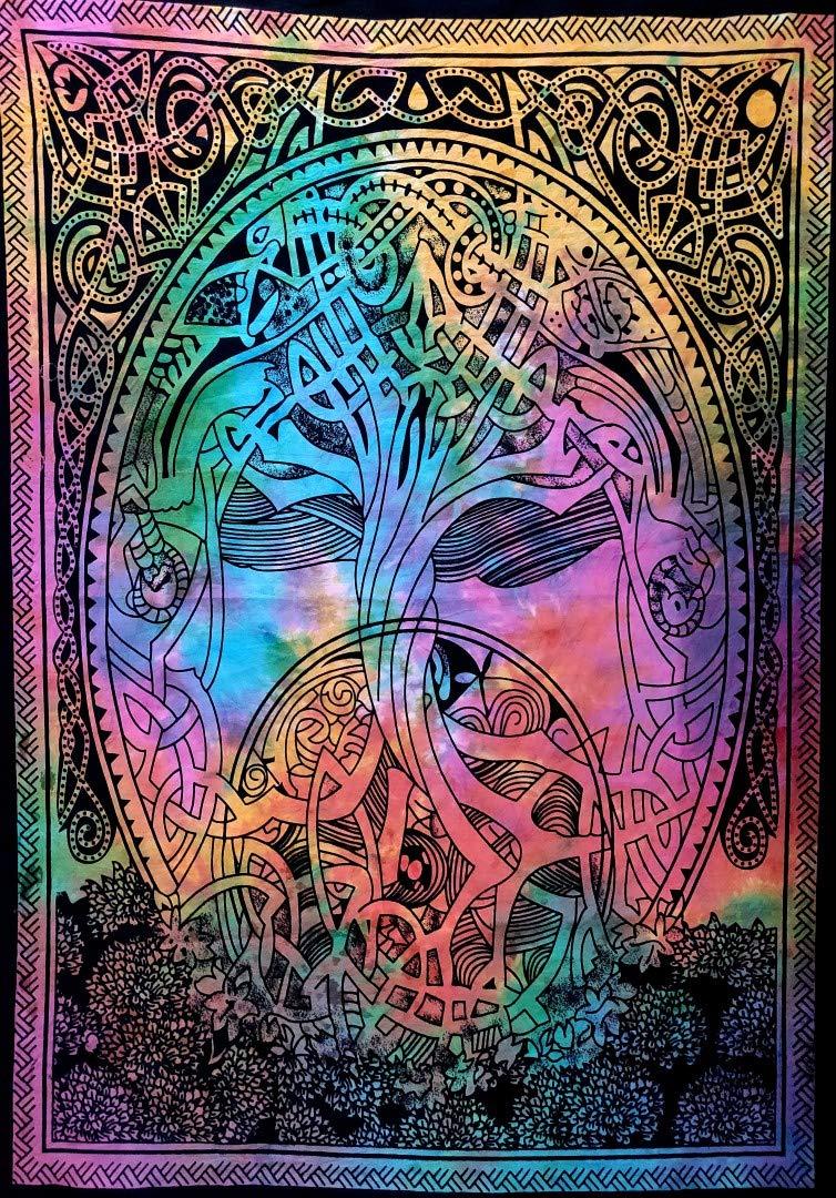 ICC Mind Tree of Life Poster small indie room decor aesthetic tapestry for bedroom trippy Bohemian wall hanging indian tapestries hippie decor boho cute Rasta psychedelic Tapestry 30 x 40 inch