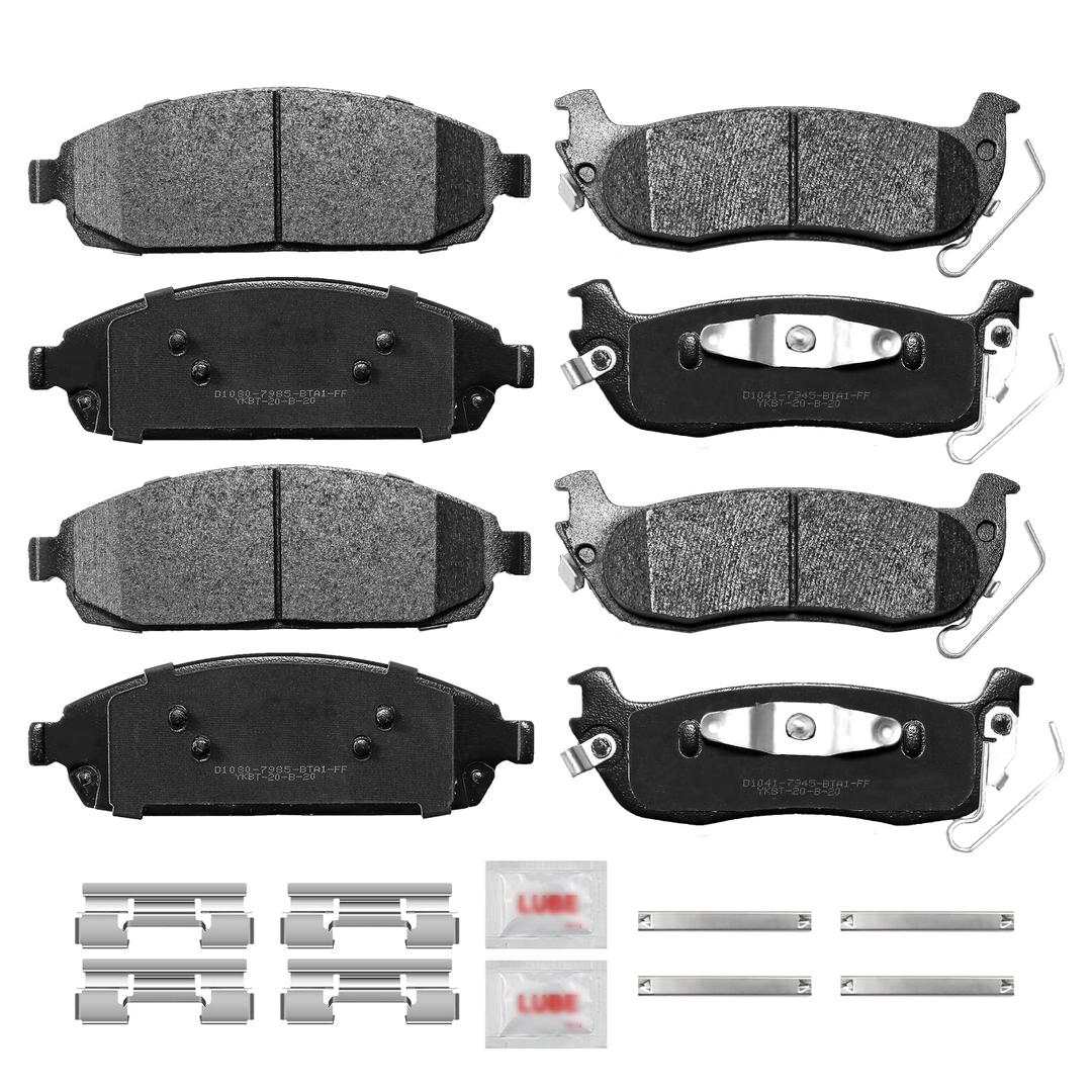 ACB ZONE Front and Rear Disc Brake Pads Set Ceramic w/Hardware Replacement for 2005 2006 2007 2008 2009 2010 Jeep Grand Cherokee 2006-2010 Jeep Commander