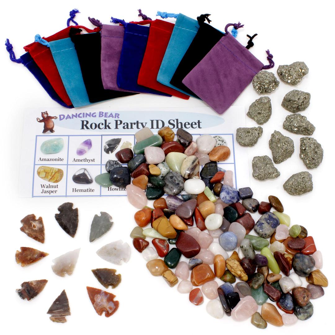 DANCING BEAR Party Favor Bag Kit. (Party Kit Tumbled Stone)