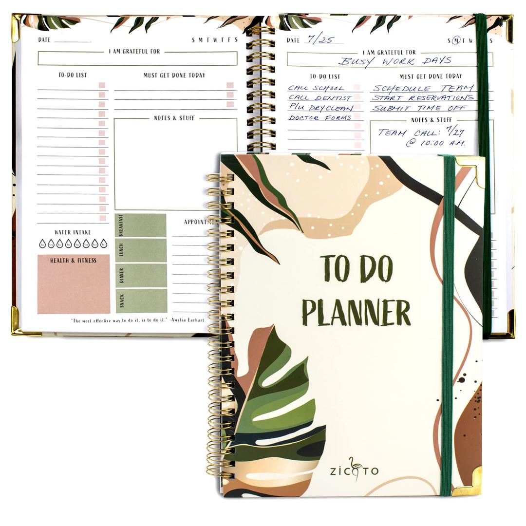 Beautiful To Do List Notebook - Aesthetic Daily Planner to Easily Organize Your Tasks And Boost Productivity - Stylish Undated Planner And School or Office Supplies For Women