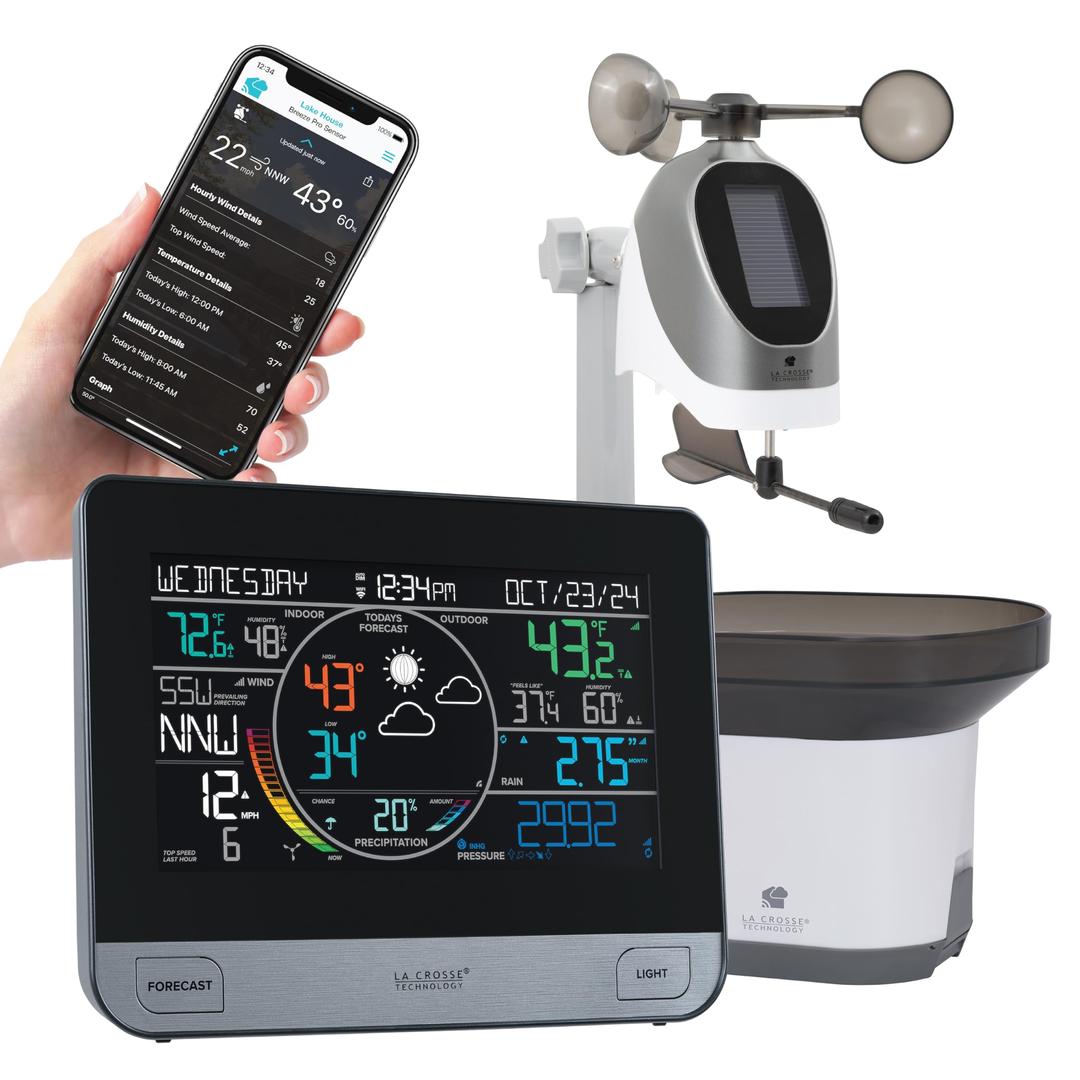 La Crosse Technology 328-69357-INT Wi-Fi Professional Weather Station, Black