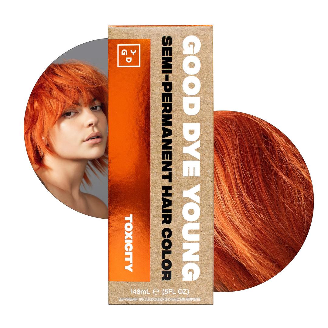 Good Dye Young Semi Permanent Hair Dye, Copper Orange, Nontoxic, Conditioning, UV Protective, Lasts 15-24+ Washes, PPD Free, Cruelty-Free & Vegan, Toxicity - Copper