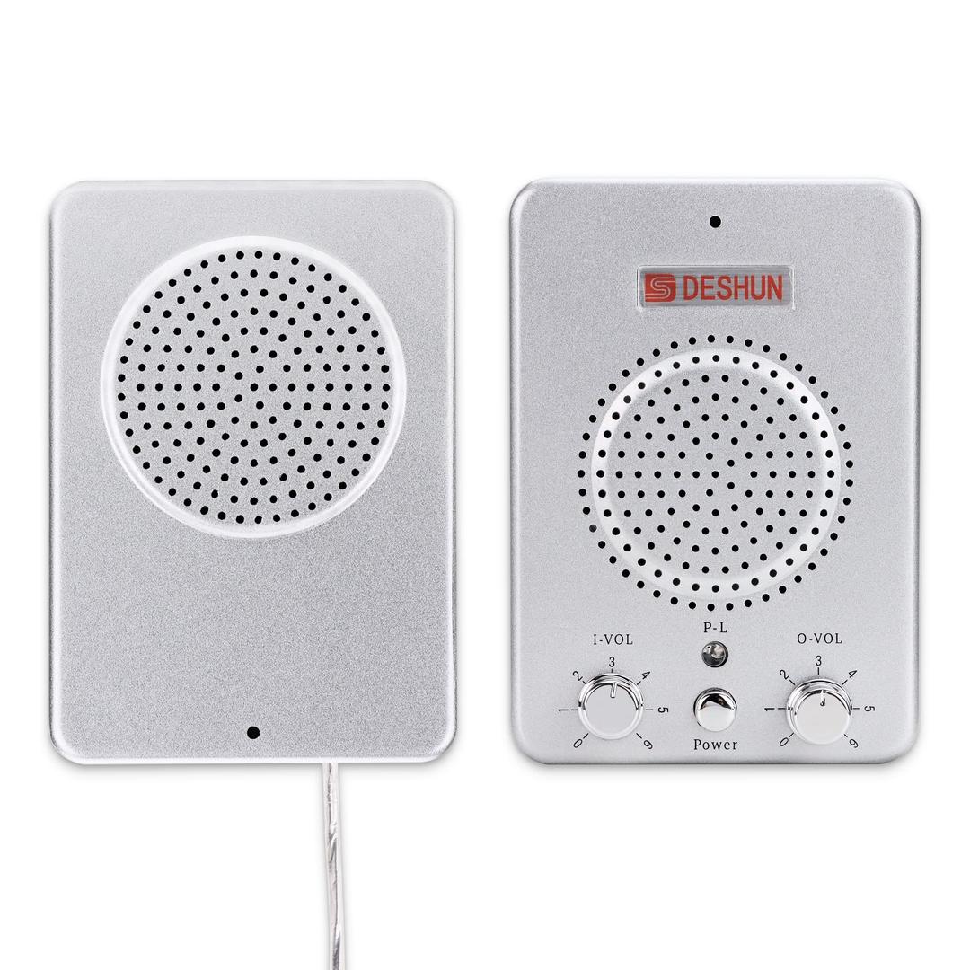 DESHUN Window intercom System Dual Way, Window Speakers, A walkie-Talkie That can be Attached to Glass,Built-in Microphone, intercom System for The Business/Bank/Office/Hospital/Station/Catering