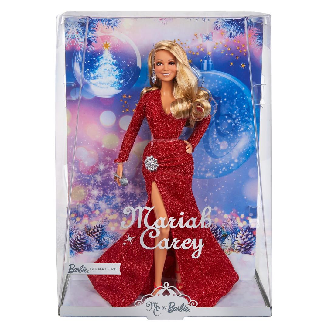 Barbie Signature Doll, Mariah Carey Holiday Collectible in Red Glitter Gown with Silvery Accessories