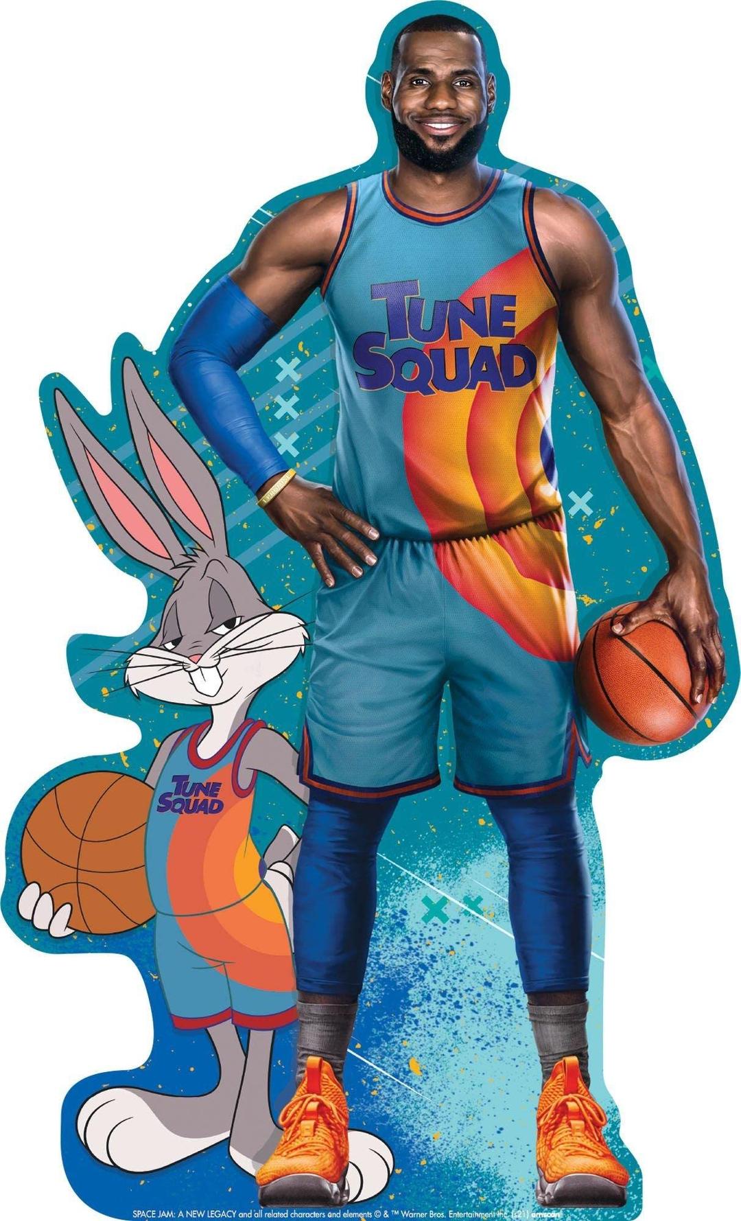 Party City Lebron James and Bugs Bunny Life-Size Cardboard Cutout, 6ft Tall, Space Jam 2, Birthday Party Supplies and Decoration