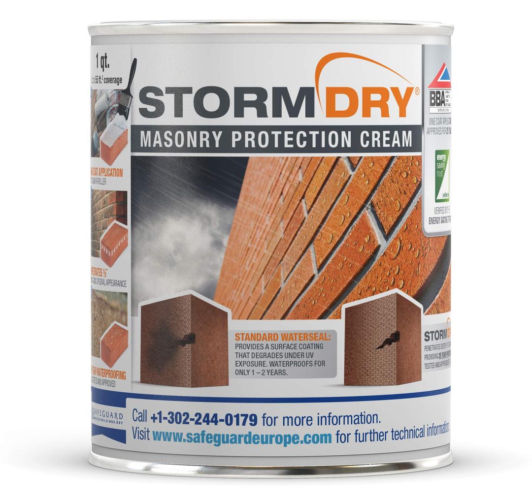 Brick Sealer - Clear Brick, Stone, Concrete & Masonry Waterproofer - 25-Year Certified Waterproofing Protection Against Penetrating Damp - 1 Quart