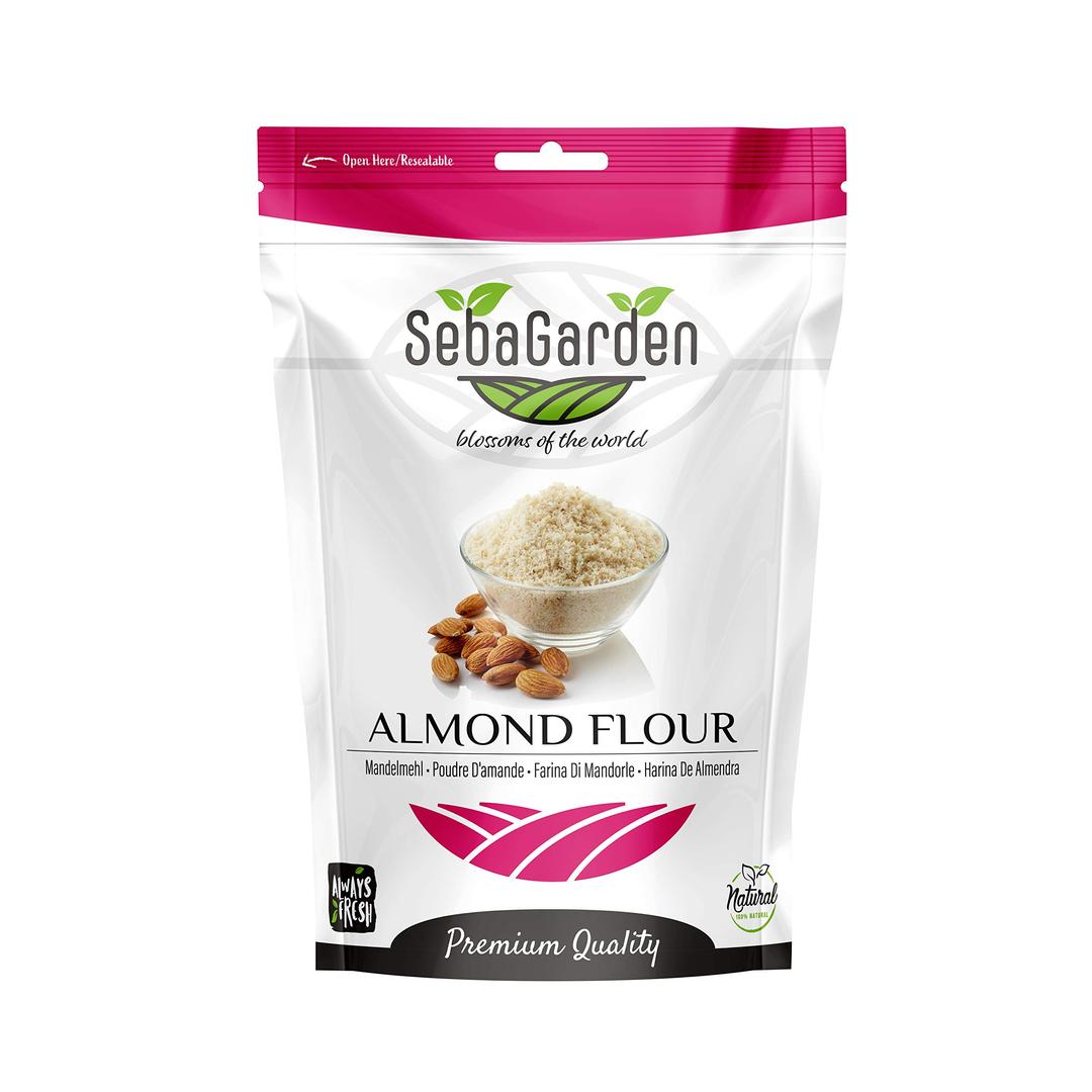 Seba GardenExtra Fine Almond Flour Blanched 1Kg Ziplock packing Resealable Ground almond from California Keto Friendly