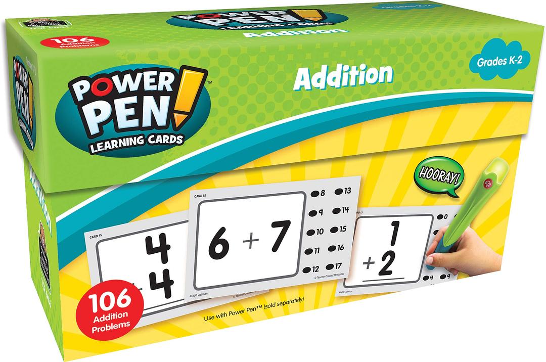 Teacher Created Resources Power Pen Learning Cards: Addition (TCR6456), Medium