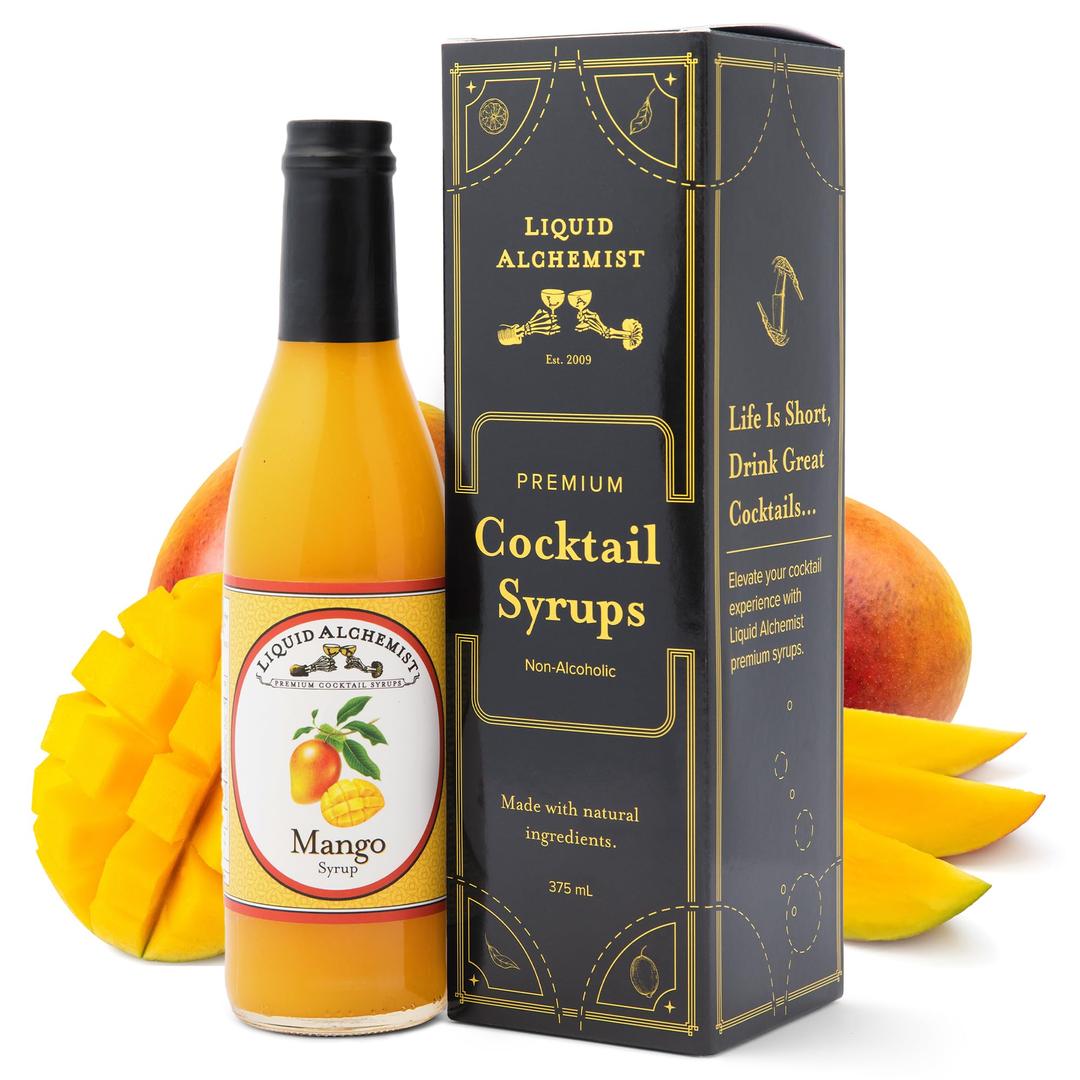 Liquid Alchemist Mango Syrup for Drinks - Real Ingredients Make our Mango Puree for Cocktails the Perfect Mango Margarita Mix - Our Mango Flavoring Syrup is Non-GMO & Vegan - Mango Drink Syrup (12 oz)