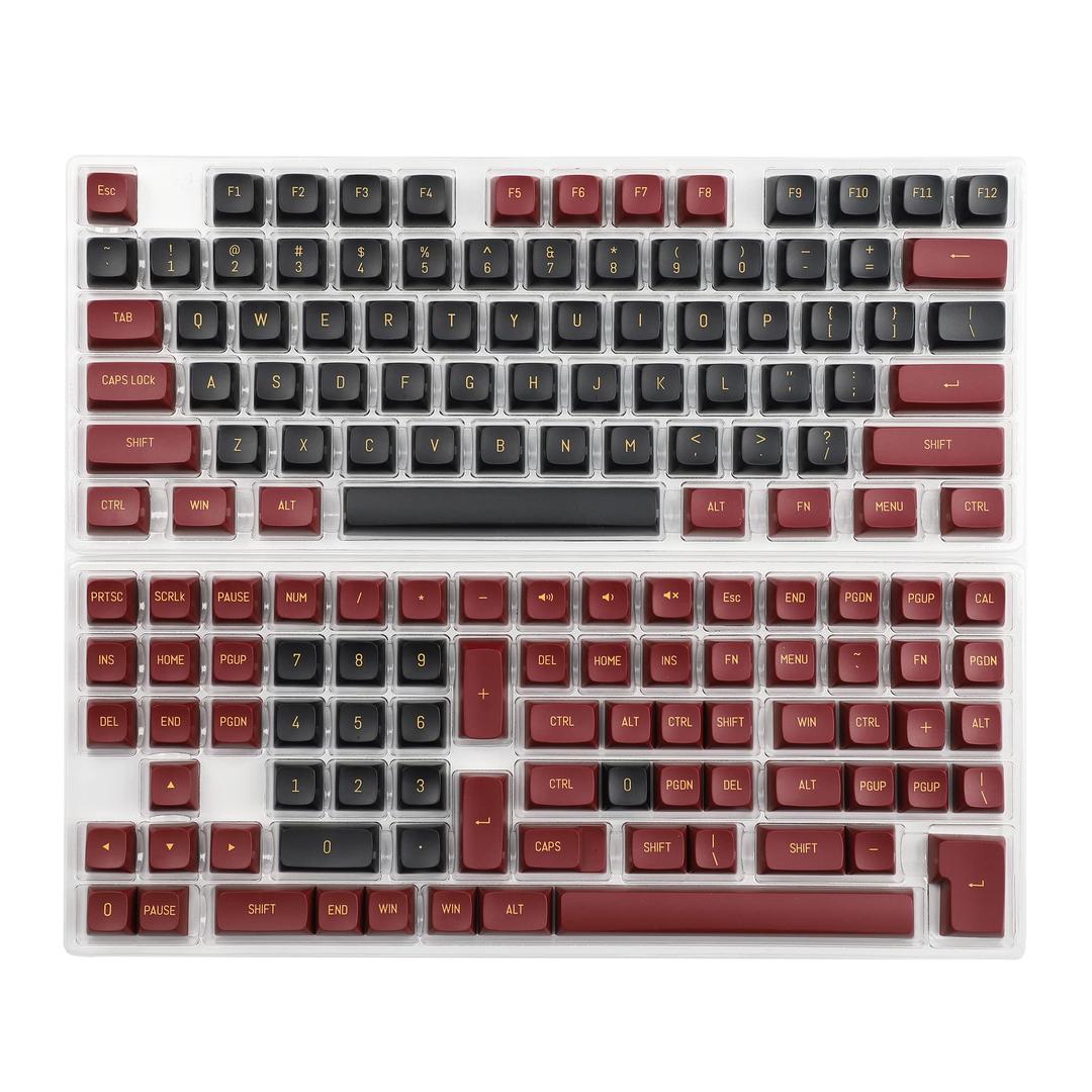 YMDK YSA Ball Shape Double Shot Keycaps PBT Keycap for MX Keyboard 104 87 61 Melody 96 KBD75 ID80 GK64 SP84 Lower Than SA (Red Samurai 151)