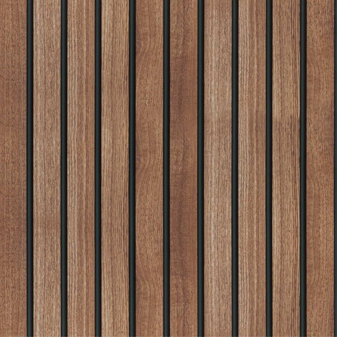 Abyssaly Wood Slat Wallpaper Peel and Stick, Brown Striped Wood Grain Contact Paper, Removable Self Adhesive Faux Wood Panel Wall Covering for Cabinets and Drawers 17.71 in X 118 in