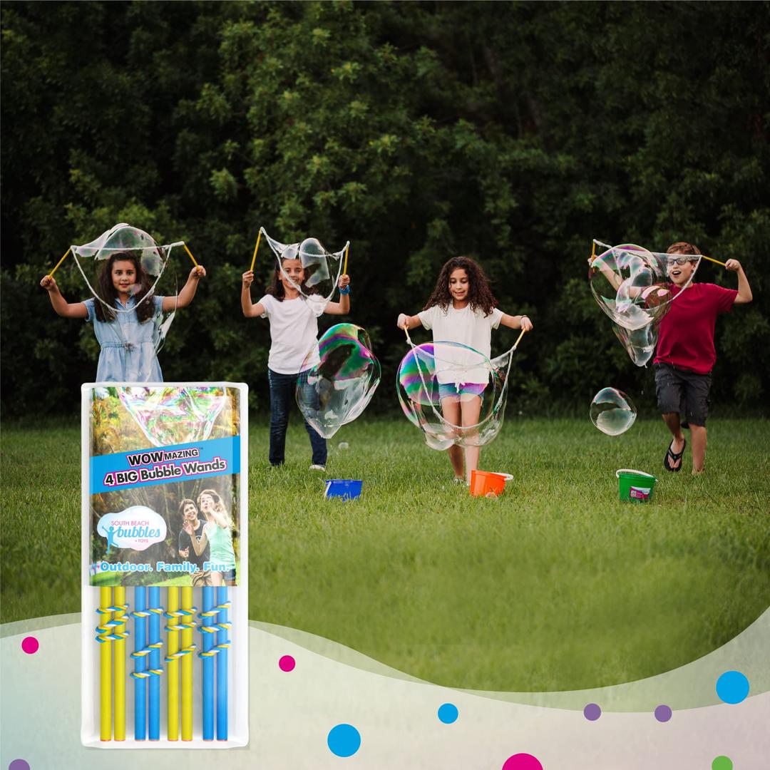 4 Big Bubble Wands: Making Giant Bubbles. Great Birthday Activity and Party Favor. Giant Bubble Solution Not Included.