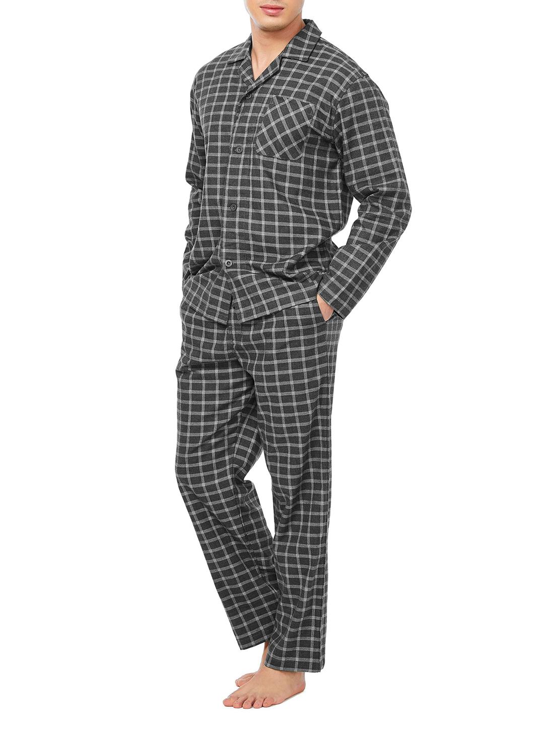 Men's Cotton Pajama Set Top & Bottom Sleepwear PJs