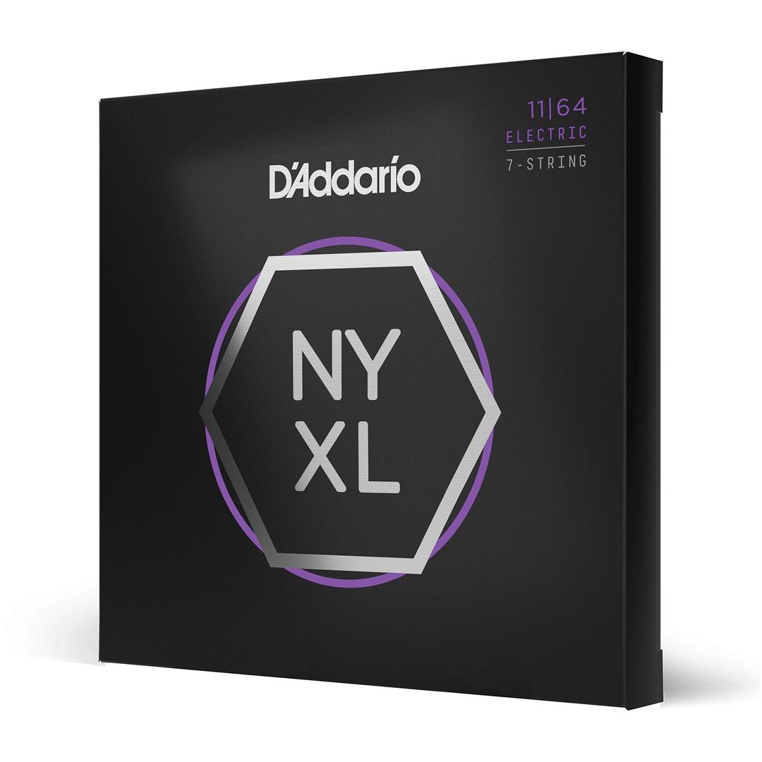 D'Addario Guitar Strings - NYXL Electric Guitar Strings - NYXL1164 - Unrivaled Strength, Tuning Stability, Enhanced Mid-Range - For 7 String Guitars - 11-64 Medium 7-String