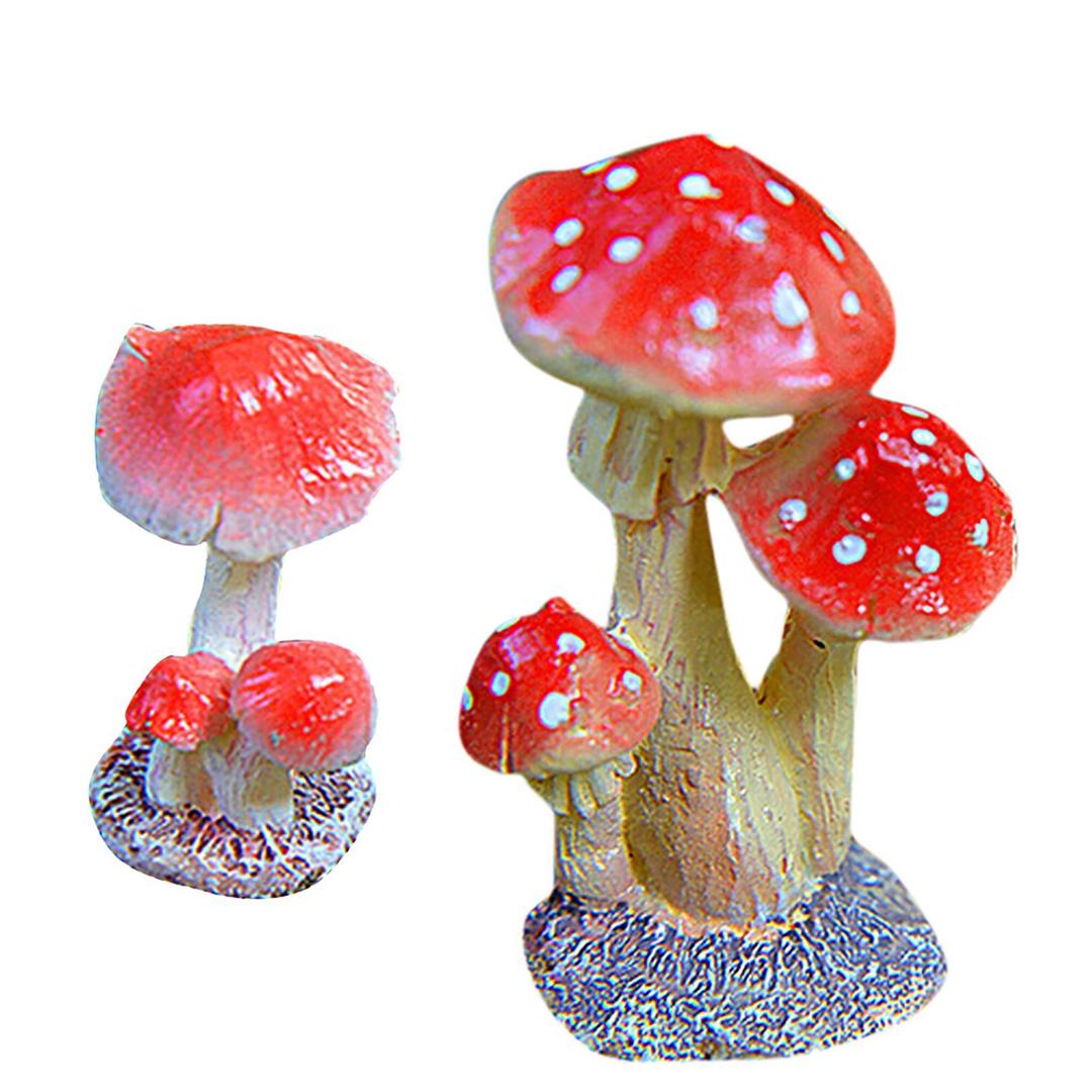 BESTIM INCUK 3-Piece Miniature Fairy Garden Mushroom Ornament Dollhouse Plant Pot Figurine DIY Decor Home Decoration