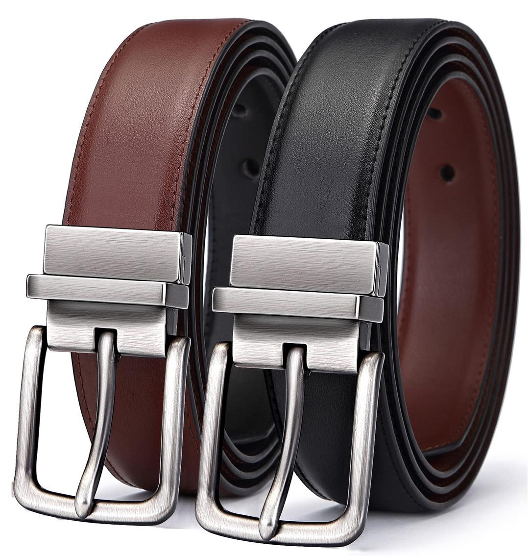 BULLIANTMen's Belt,Reversible Belt 1.25" For Gift Mens Casual Golf Dress pants shirts,One Reverse For 2 Sides