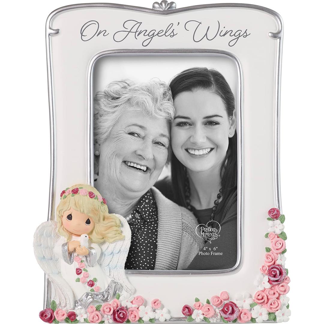 Precious Moments Angel Photo Frame | On Angels’ Wings Resin/Glass Photo Frame | Condolence Gift | Memorial Frame