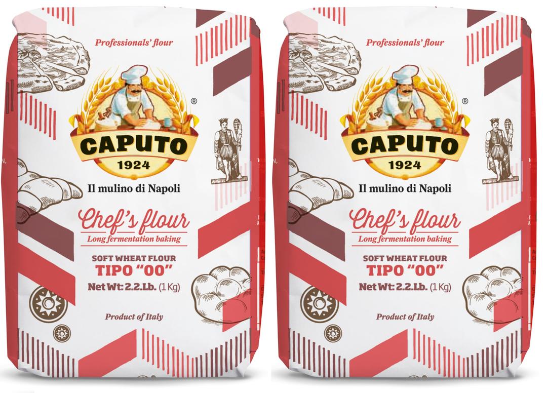 Antimo CaputoChefs Flour 2.2 Pound (Pack of 2) - Italian Double Zero 00 - Soft Wheat for Pizza Dough, Bread, & Pasta