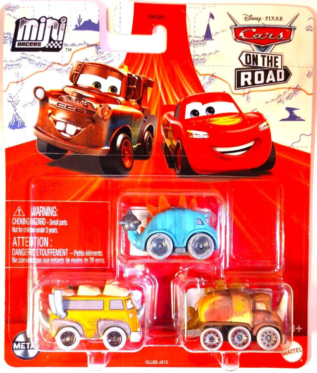 Disney CarsMini Racers 3-Pack (Quadratorquosaur, Westfalanapus, Clankylosaurus)