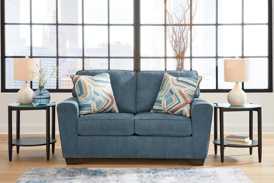 Signature Design by Ashley Cashton Casual Loveseat for Living Room, Blue