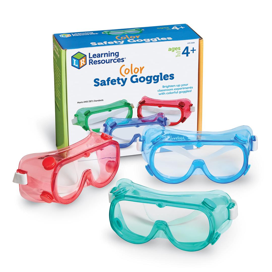 Learning Resources Colored Safety Goggles - 6 Pieces, Ages 4+ Classroom Accessories, Perfect For Kid's Science Experiments