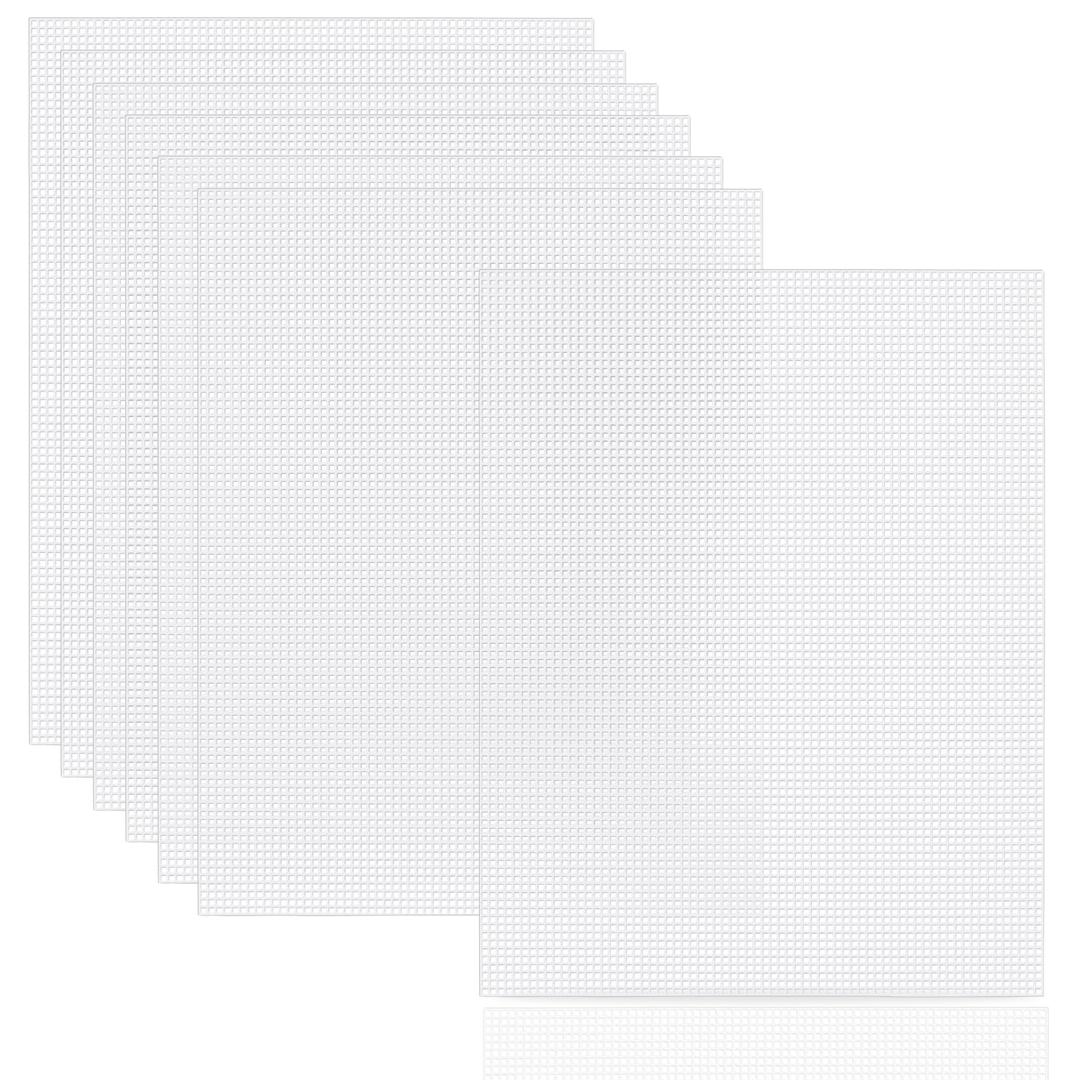 Phinus 7 Pieces 7 Count Plastic Canvas,10.5" x 13.5" Plastic Canvas Sheets, Plastic Mesh, Plastic Mesh Sheet, Eye Mesh for Embroidery, Knit Crochet Projects, DIY Handicraft, Make Dividers