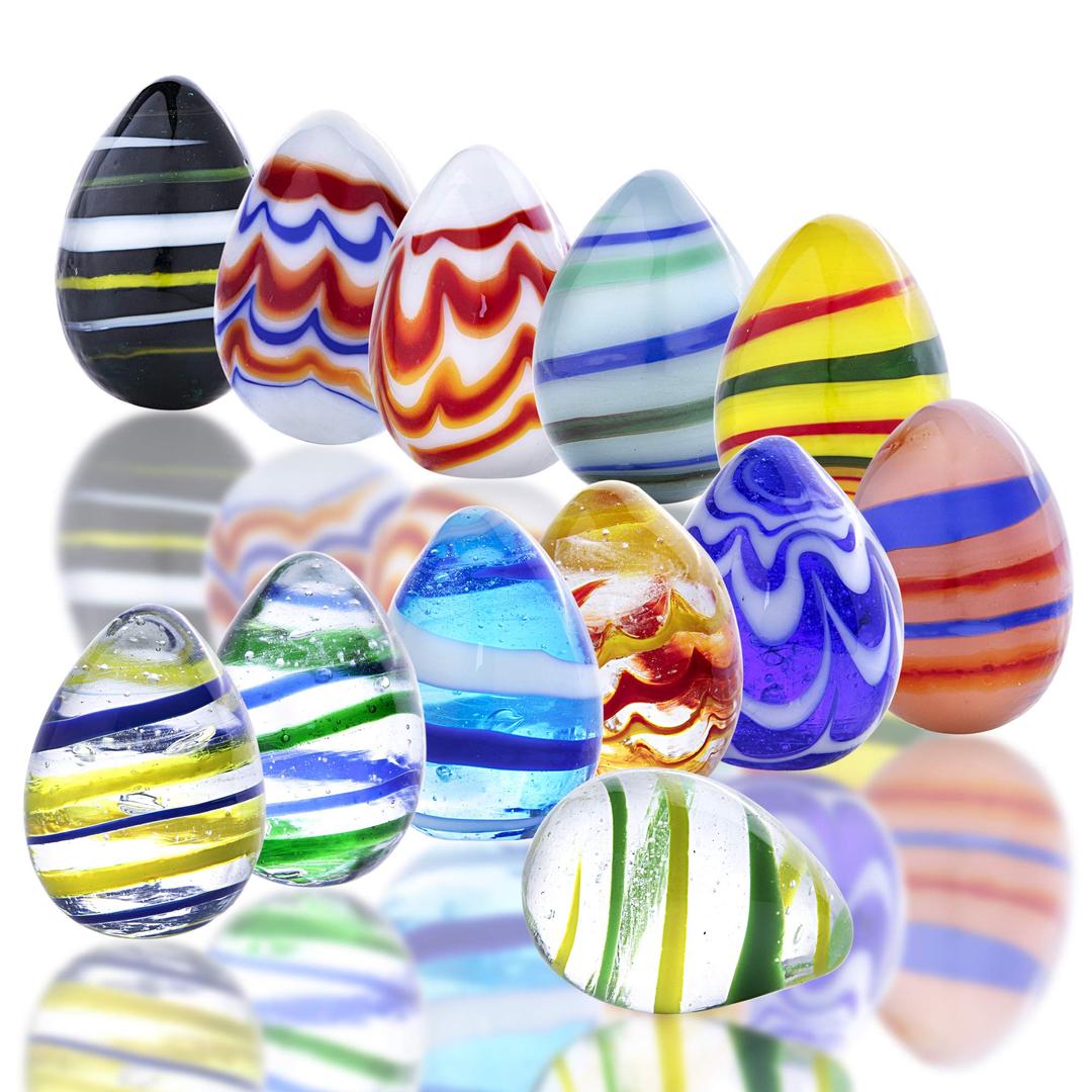 HDCRYSTALGIFTS Crystal Eggs Easter Eggs Handmade Tiny Eggs Decorative Home Decoration Collectible Figurine for Boy Girl Party Favor Craft（12 pcs）