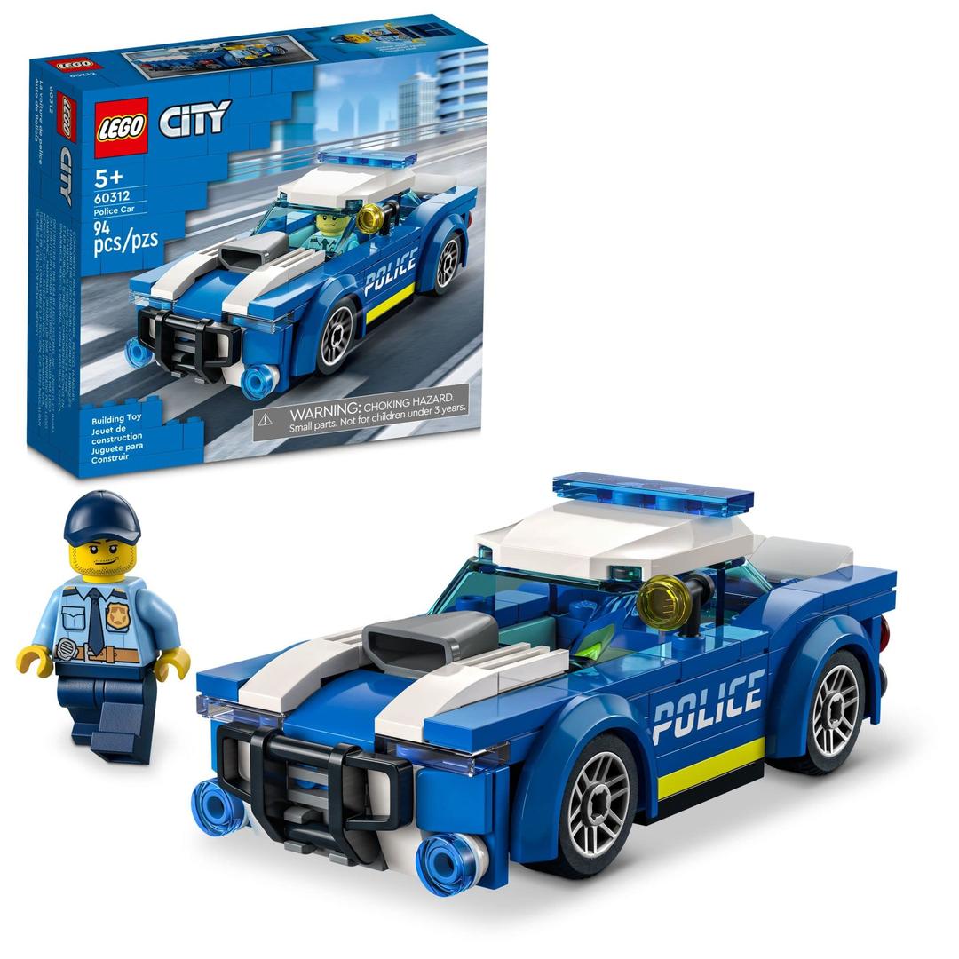 LEGOCity Police Car Toy 60312 for Kids 5 Plus Years Old with Officer Minifigure, Small Gift Idea, Adventures Series, Car Chase Building Set