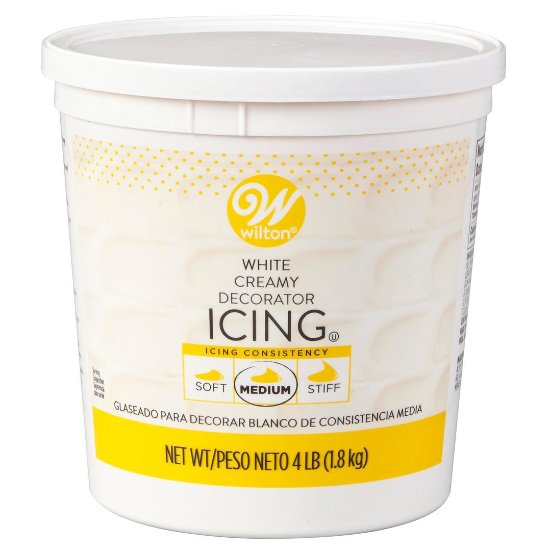 Wilton Creamy White Decorator Icing,Medium Consistency,4 lb. Tub, Cake Decorating Supplies