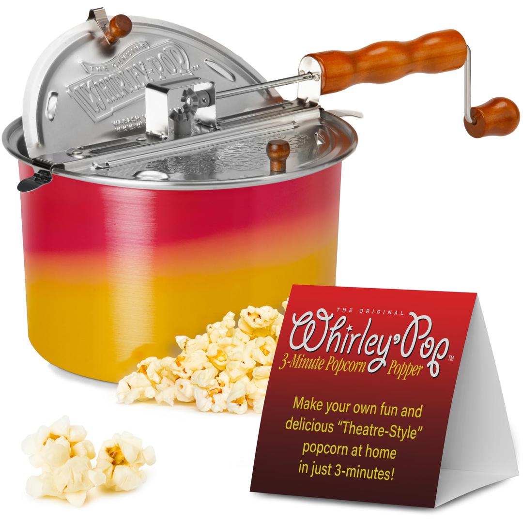 Wabash Valley Farms Popcorn Popper - A Nylon Gear, Metal, & Color Changing Popcorn Maker, Ideal Whirley Pop Popcorn Maker for Your Movie Nights!