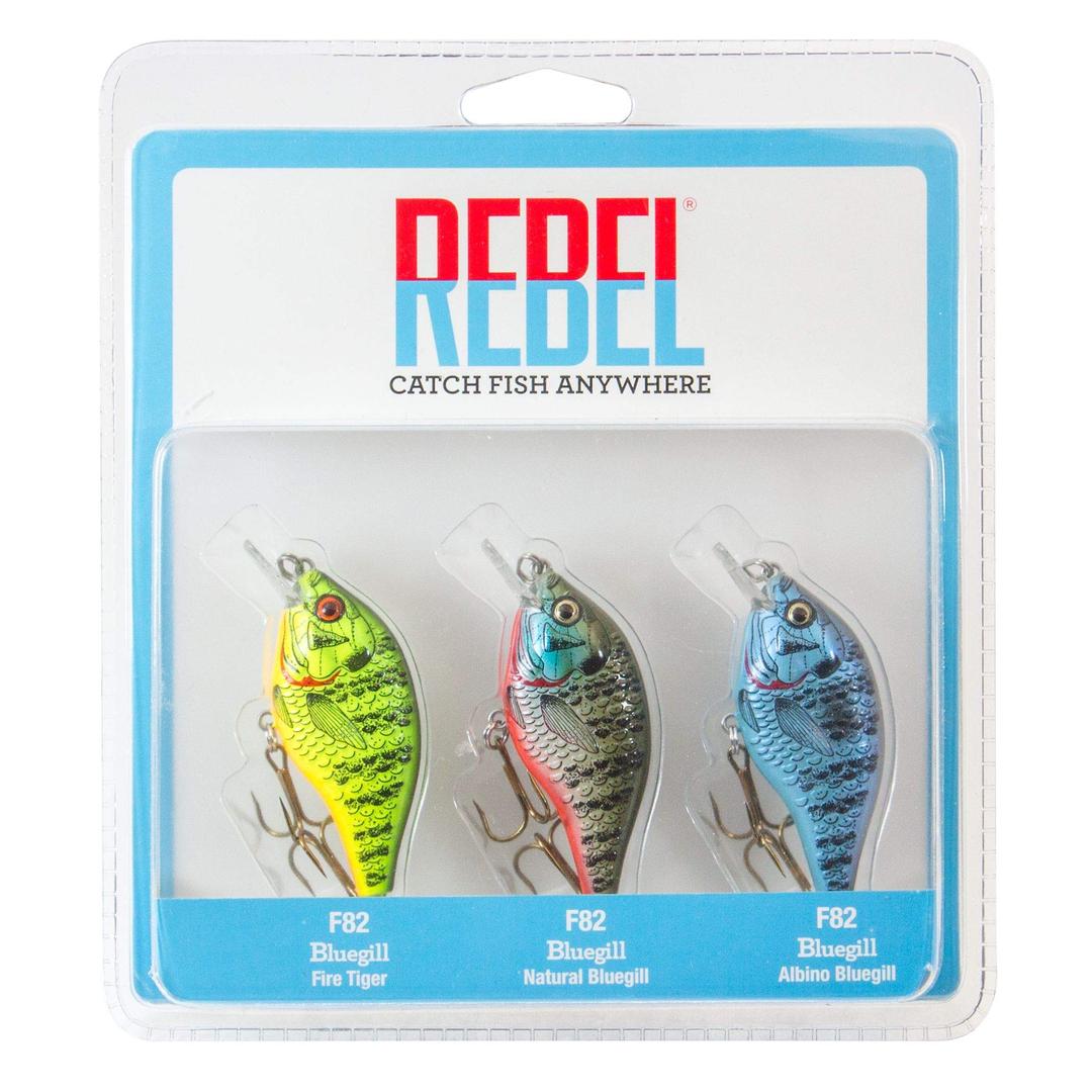 Rebel Lures Bluegill Square Bill Crankbait Fishing Lure with Barbless Hooks, 2 1/2 Inch, 1/4 Ounce