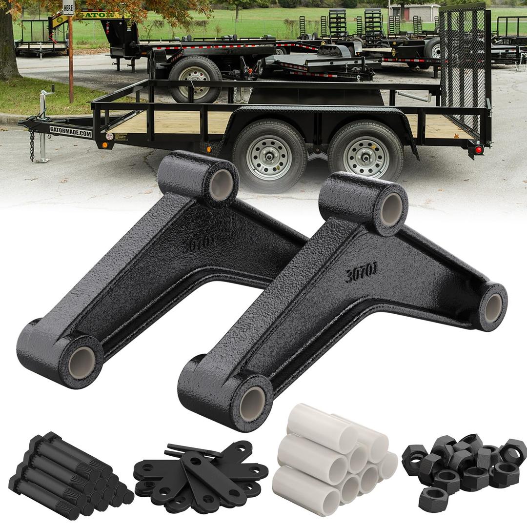 Trailer Axle Shackle Kit,Complete Trailer Axles 3500lb Kit for Double Eye Springs,Trailer Suspension Parts,Tandem Trailer Equalizer Hanger Kit for Boat Trailer/Torsion Axle (3500-5200 Axles)