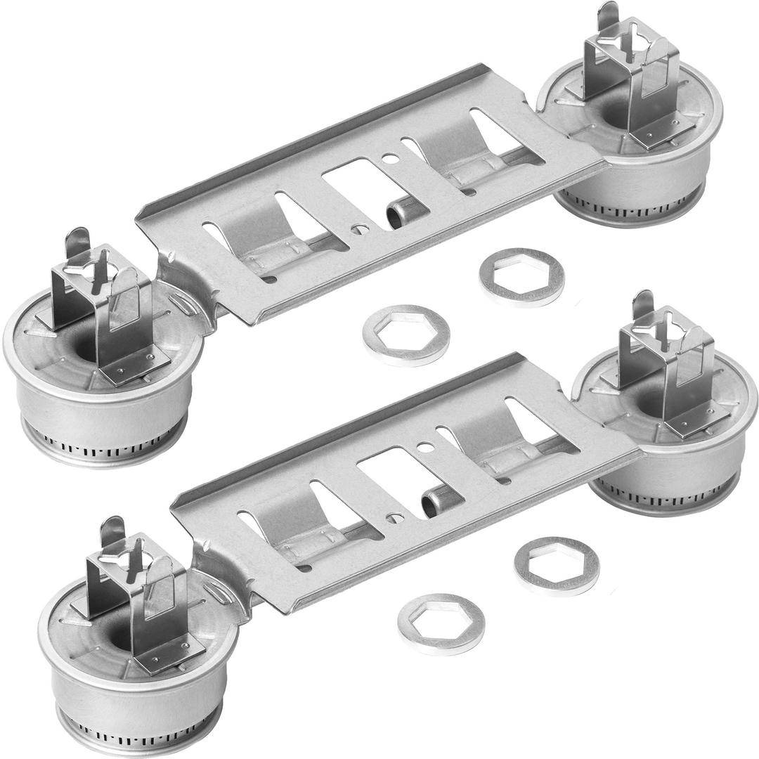 BlueStars WB16K10026 WB29K17 Double Burner Assembly Replacement - Exact Fit for GE Kenmore Hot.point Ranges - Replaces 868697 AP2633210 WB16K10003 - PACK OF 2