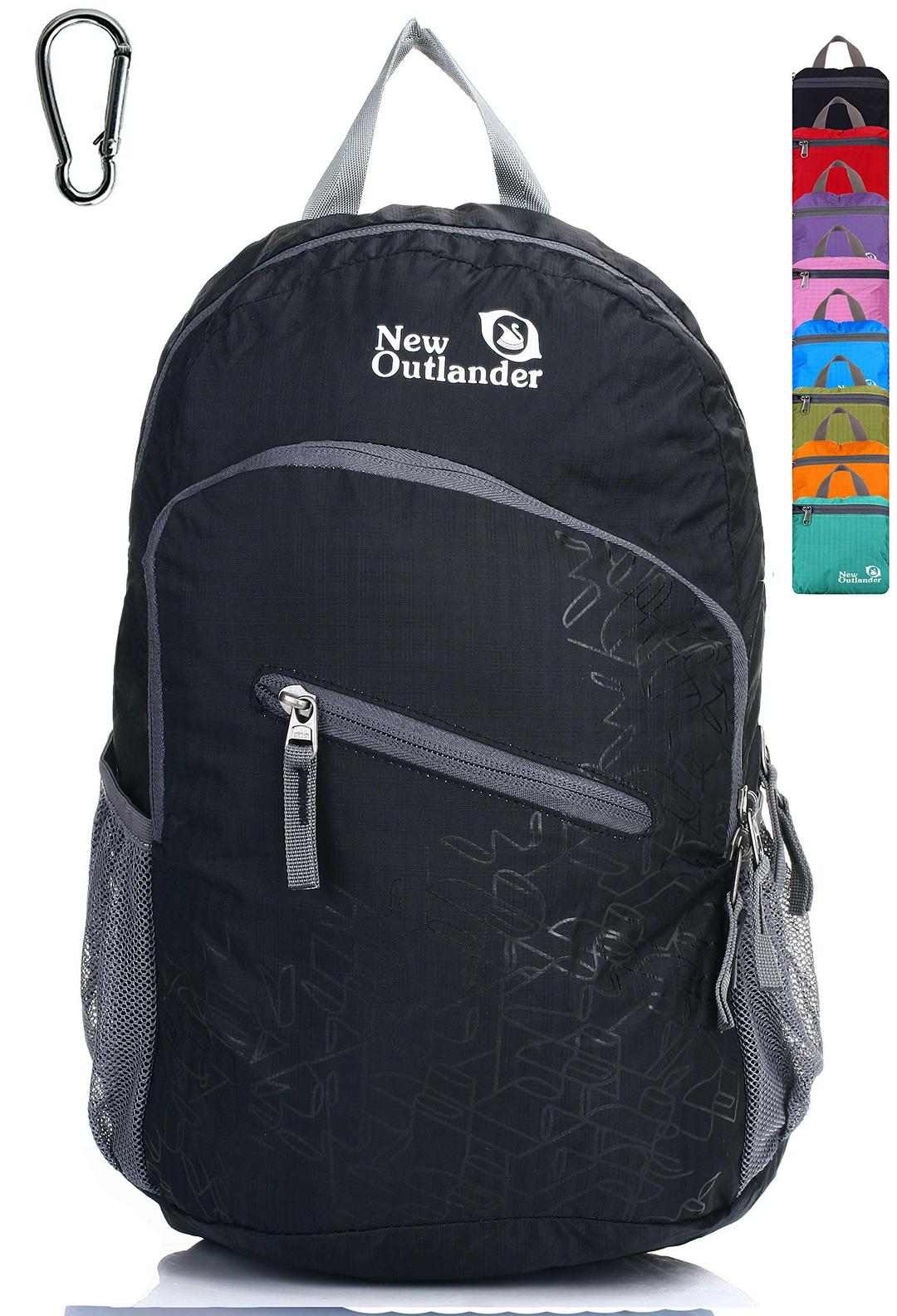 OutlanderPackable Handy Lightweight Travel Hiking Backpack Daypack, Black