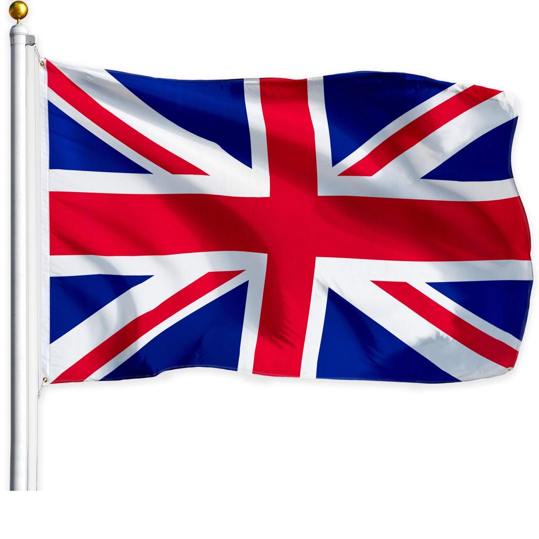 G128 UK United Kingdom Flag | 3x5 Ft | LiteWeave Series Printed 100D Polyester | Country Flag, Vibrant Colors, Brass Grommets