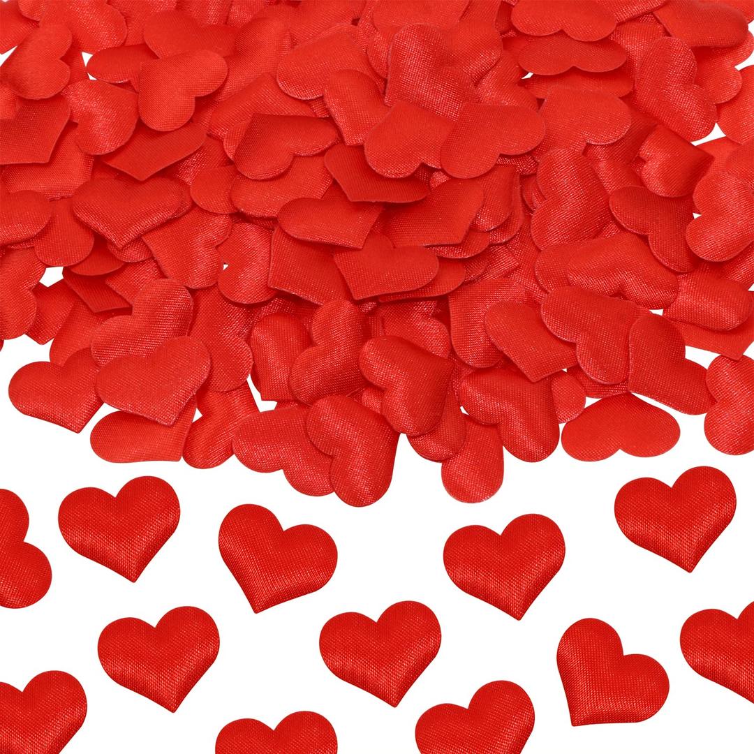 ONLYKXY 200Pcs Sponge Confetti Decor Flower Confetti Heart Shape Petals Confetti Table Wedding Decoration Glitter Confetti for Wedding Party Valentine's Day Scatter Ponge Petal Confetti (Red)