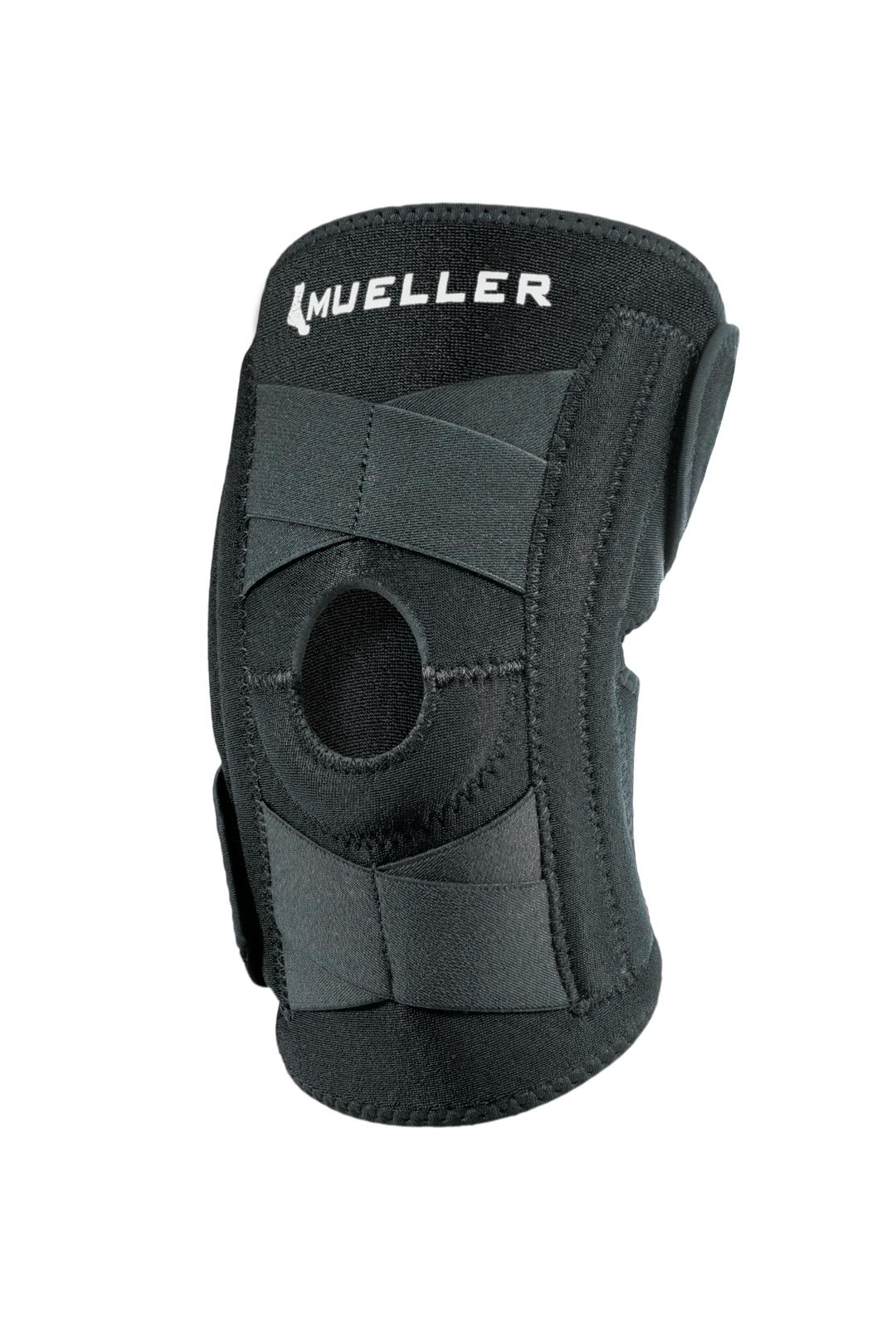 MUELLER Sports Medicine Self Adjusting Knee Stabilizer, Knee Pain Relief Support for Men and Women, Ideal for Arthritis, Sprains, Black, One Size