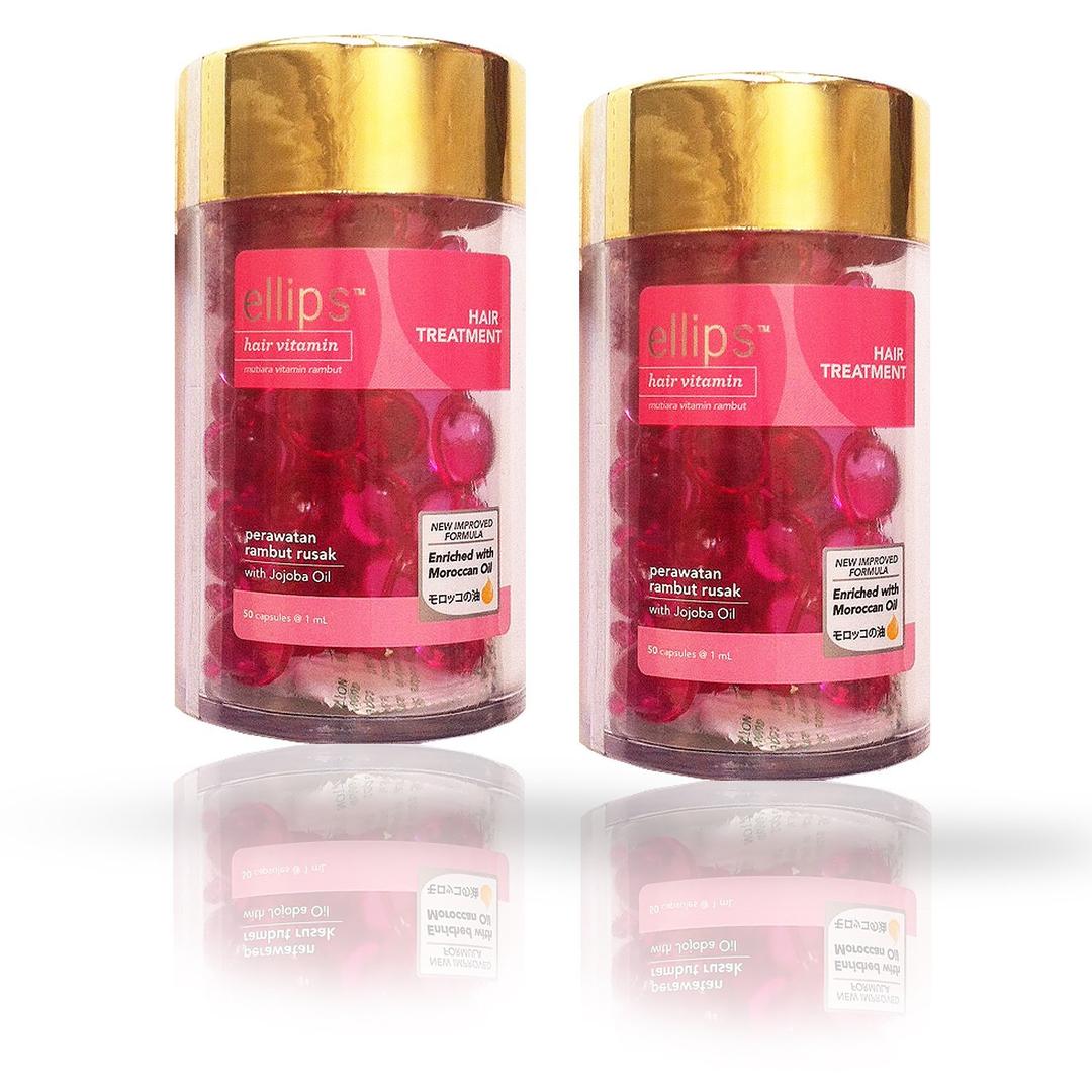 EllipsHair Vitamin (Hair Treatment) 2 Bottle-Pack (twin pack, Pink)