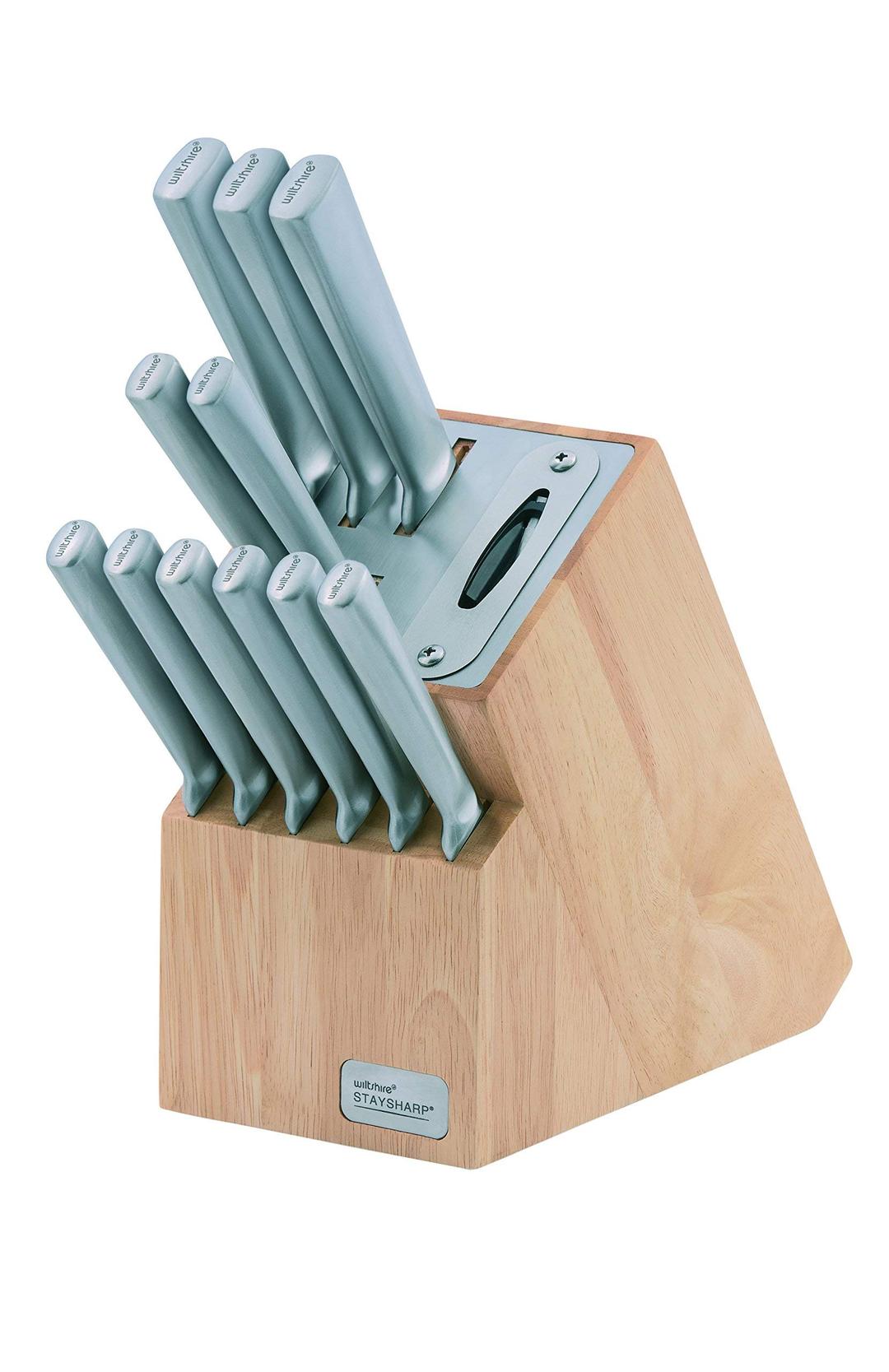 Wiltshire 12 piece Knife Block Set with Built in Sharpener and Locking Sheath