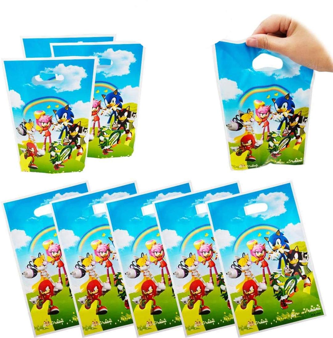 50 Packs Sonic The Hedgehog Party Gift Bags, Sonic The Hedgehog Gift Bags Party Supplies for Kids Cute Sonic The Hedgehog Themed Party, Birthday Decoration Gift Bags Well for Girls or Boys