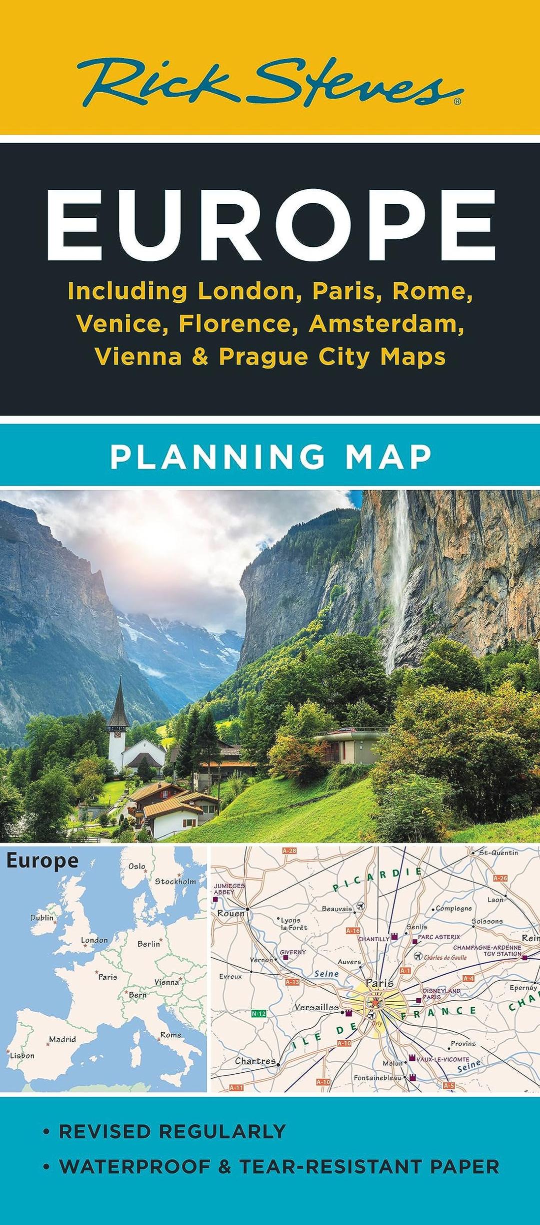 Rick Steves Europe Planning Map: Including London, Paris, Rome, Venice, Florence, Amsterdam, Vienna & Prague City Maps