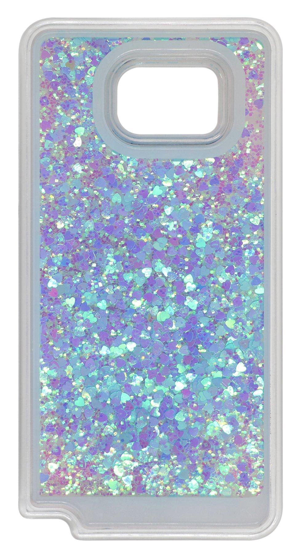 Note 5 Case,Liquid Quicksand Bling Adorable flowing Floating Moving Shine Glitter Love Heart Hard PC Case for Samsung Galaxy Note5 (Bling Blue)