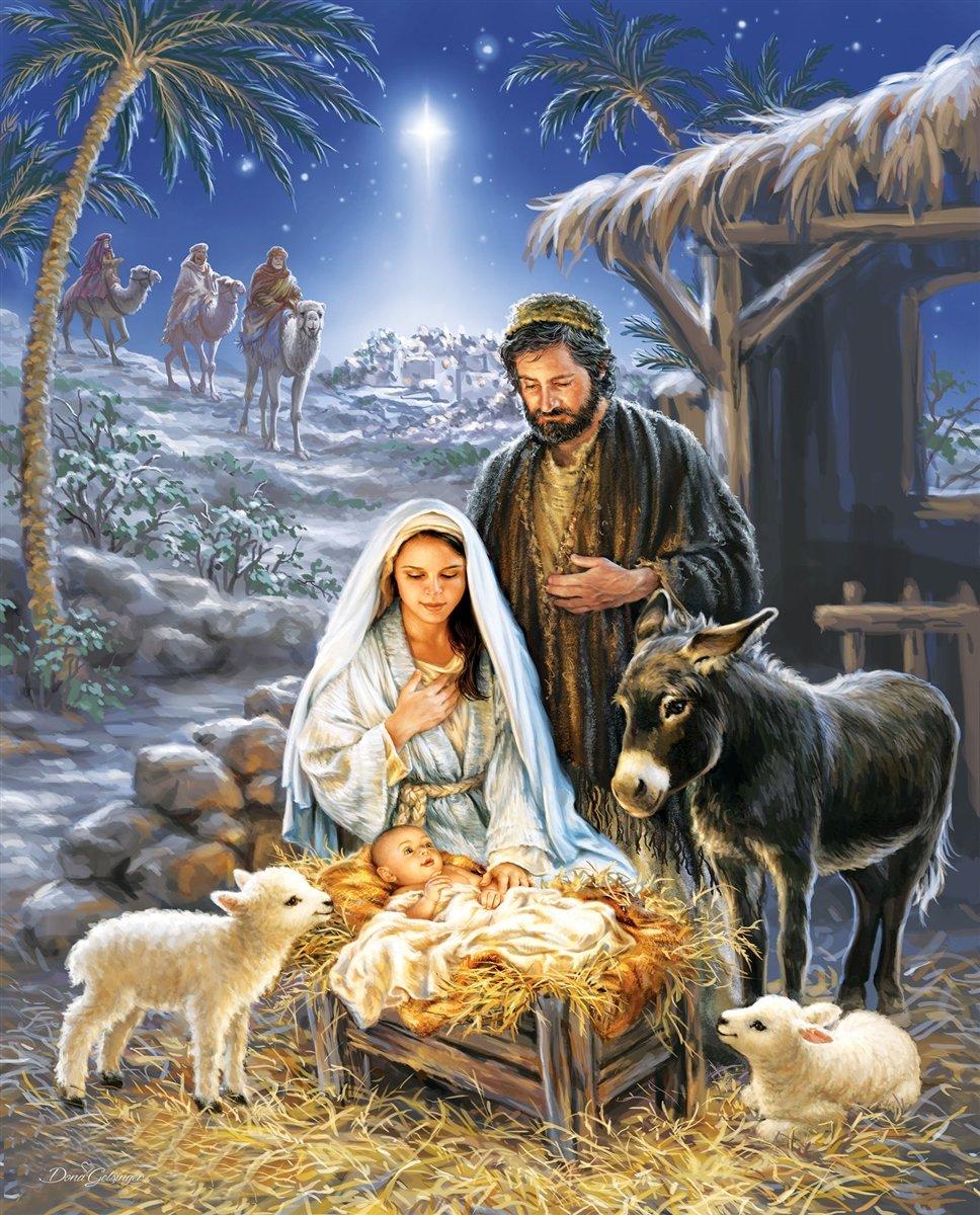 Springbok- Savior is Born 1000 Piece Jigsaw Puzzle - A Nativity Scene is Beautifully Illustrated Celebrating The Meaning of Christmas