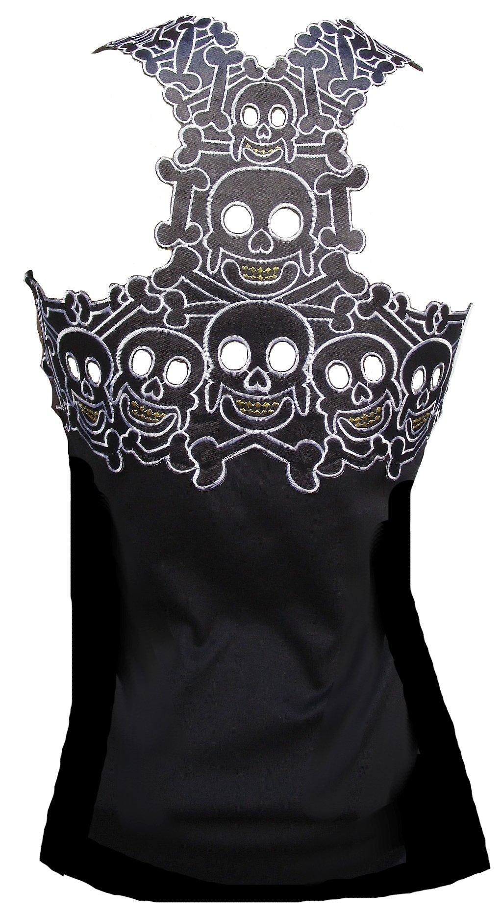 Rockabilly Punk Rock Baby Woman Black Tank Top Shirt Tiki Cannibal Skull