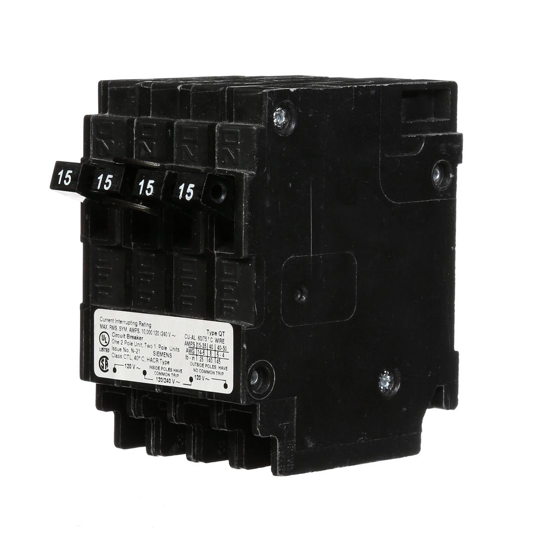 SIEMENSQ21515CT Double Two 15-Amp Single Pole Circuit Breaker, Color