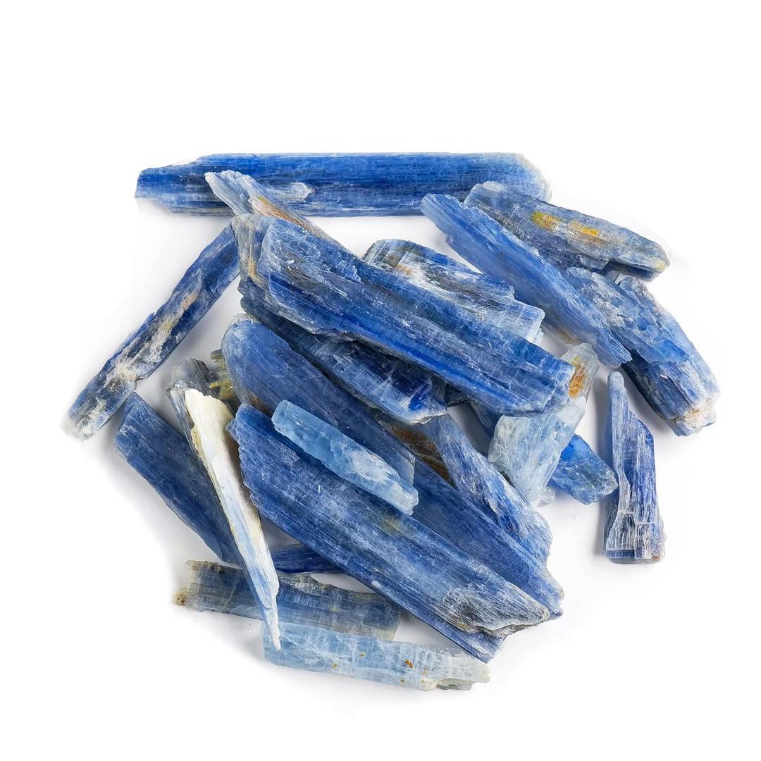 Apengshi Natural Kyanite Crystal Healing Reiki Stone Untreated Rough Raw Stone Irregular 0.25lb Blue Meditation Soothing Emotions High Energy Purification Handmade Gemstone Making Home Decoration