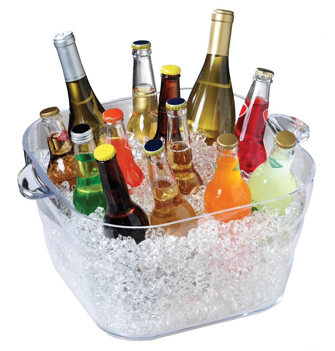 Prodyne Big Square Party Beverage Tub, Clear