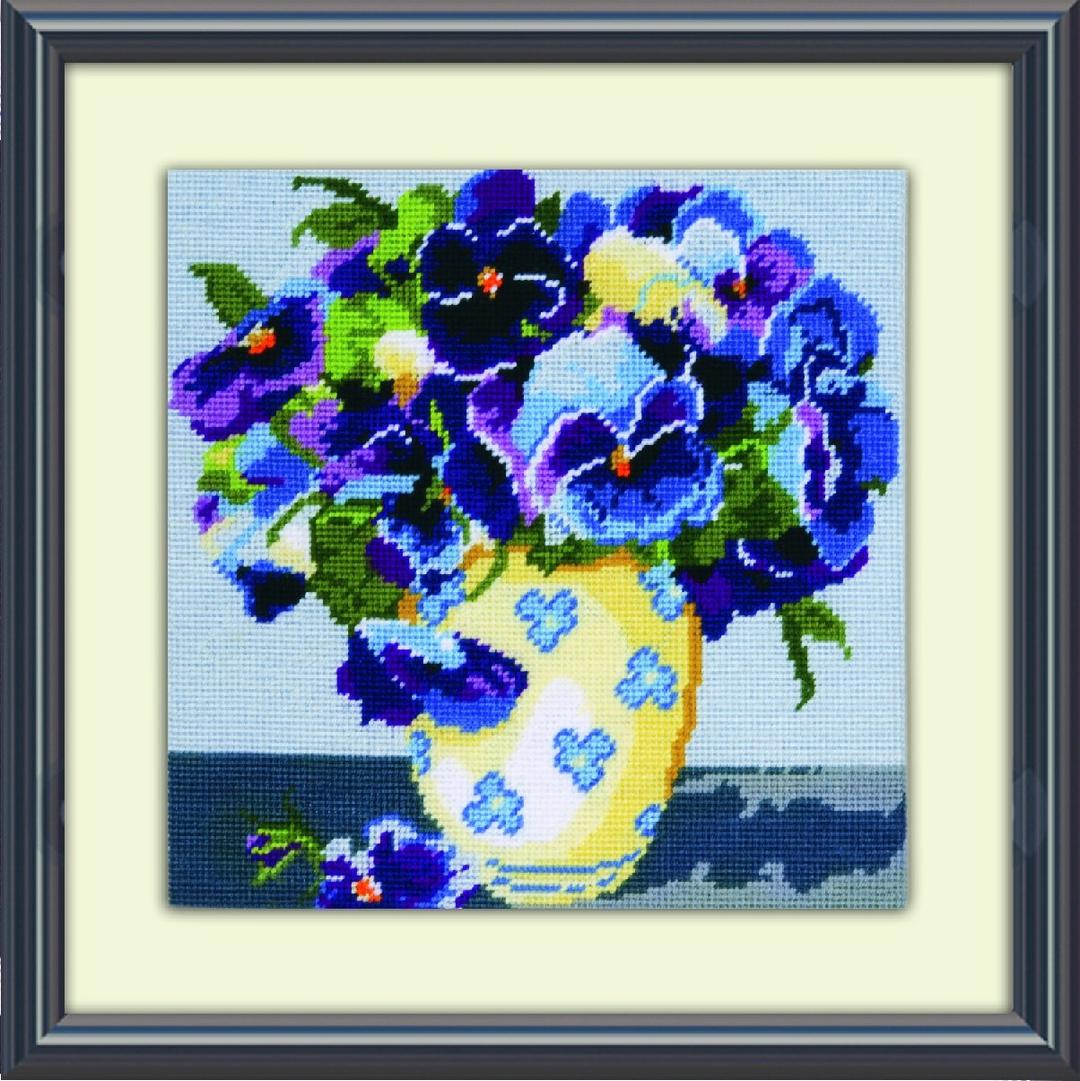 Design Works Crafts, 10" x 10" Needlepoint Kit, Pansies