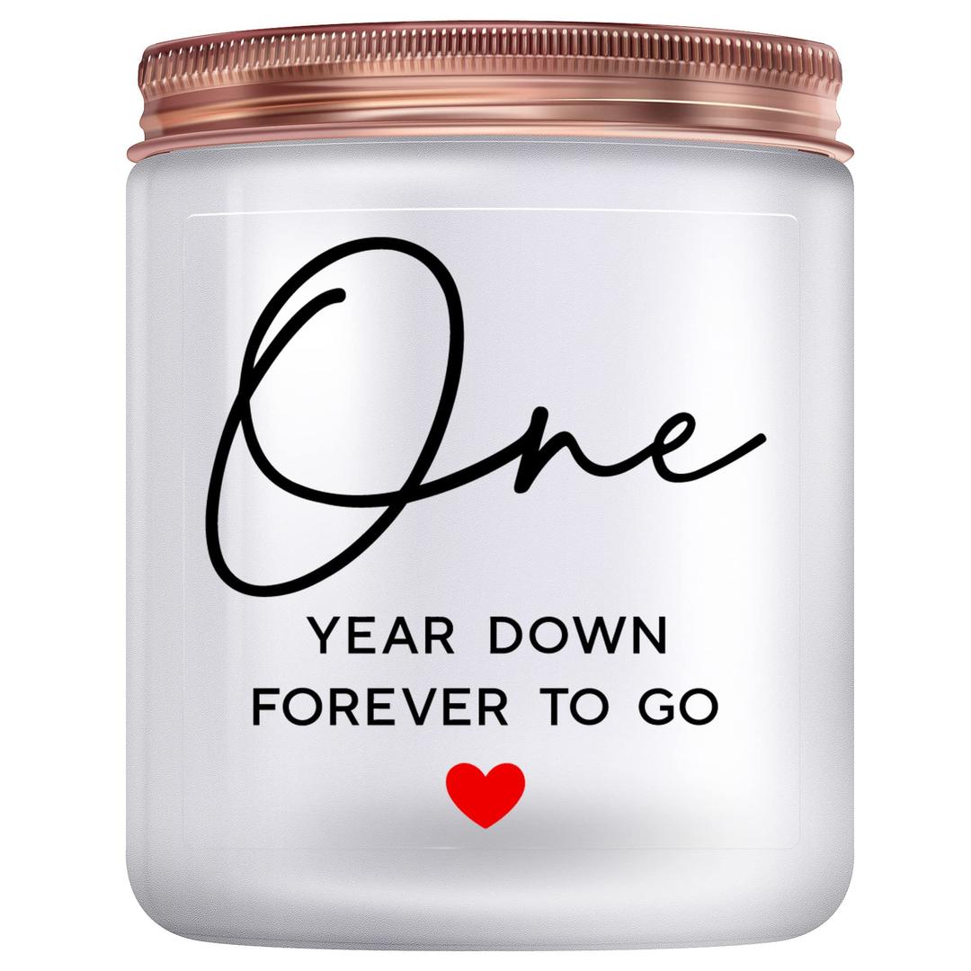 1 Year, 1th, One Year, First Anniversary Candles Gifts for Him Her Couple- Happy Paper Anniversary Girlfriend Boyfriend Wife Husband Gifts